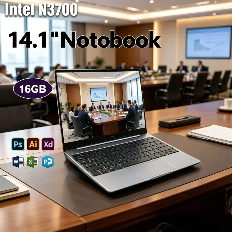 

High Value 14.1 Inch All-round Laptop Intel N3700, Configurable 16GB/32GB RAM Running Windows 11 for Daily Work