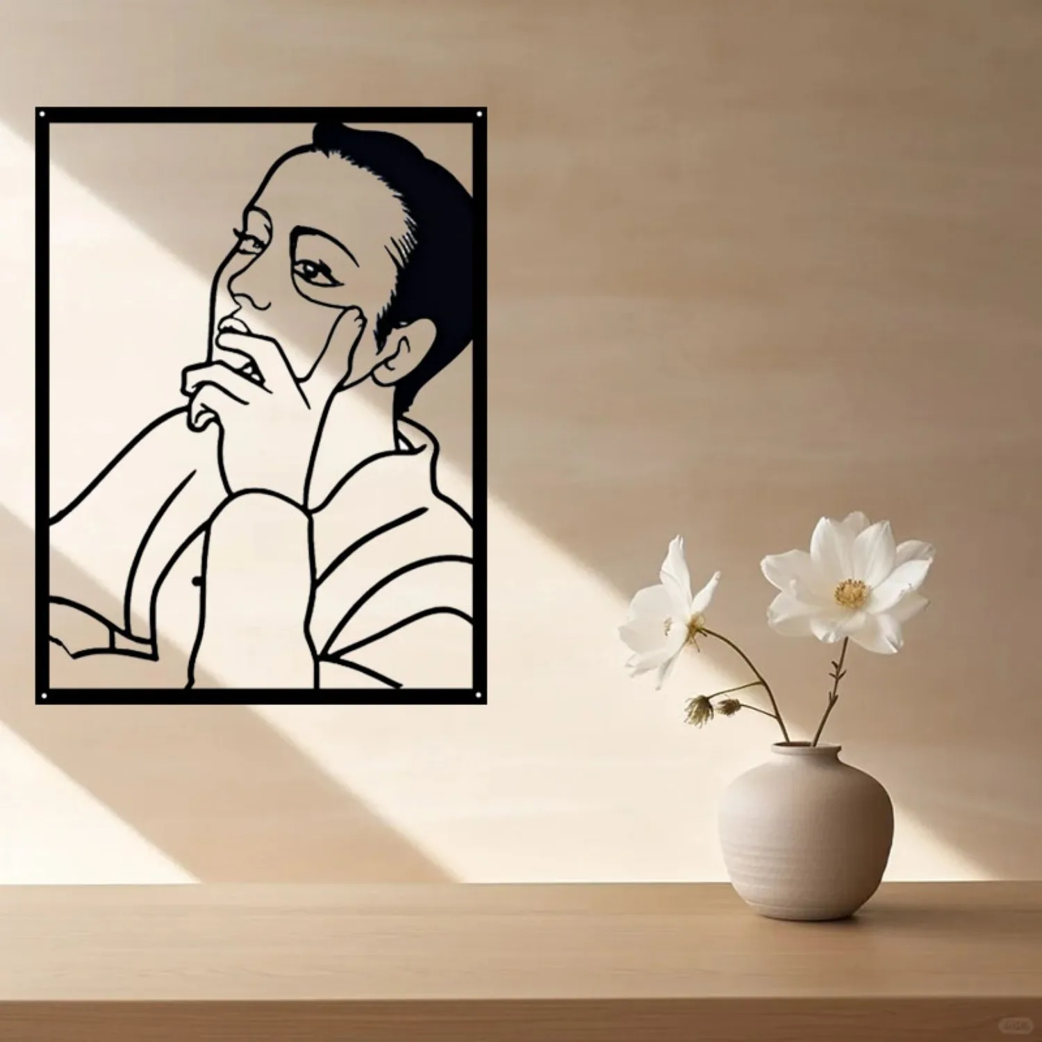 1pc Tailorable Metal Framed Portrait Craft, Custom Photo Art, Fascinating Stylish Home Wall Ornament Gift (Only For Decoration)