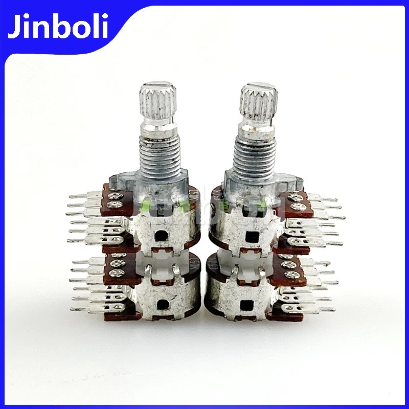 1PCS 12 Type 4 Link C50K C503 Power Amplifier Audio 4 Channel Volume Adjustment Potentiometer 12Pins Flower Shaft 15mm