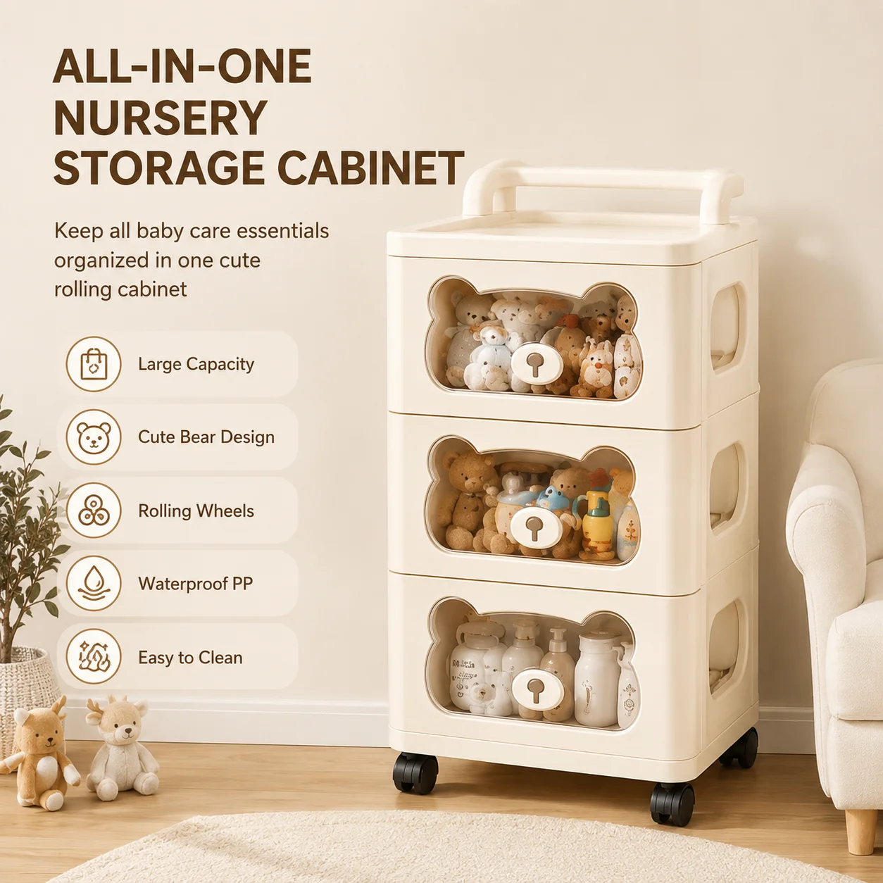 Kids Toys Drawers - Baby Storage Cabinet with Drawers Multi