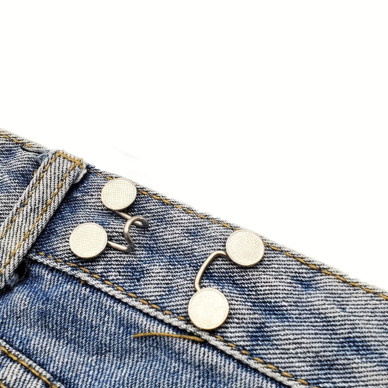 2pcs/1Set Extender Button Adjustable Waist Buckle Set Jean Button Pins Perfect Fit Instant for Tighten Waist Jeans No Sewing But