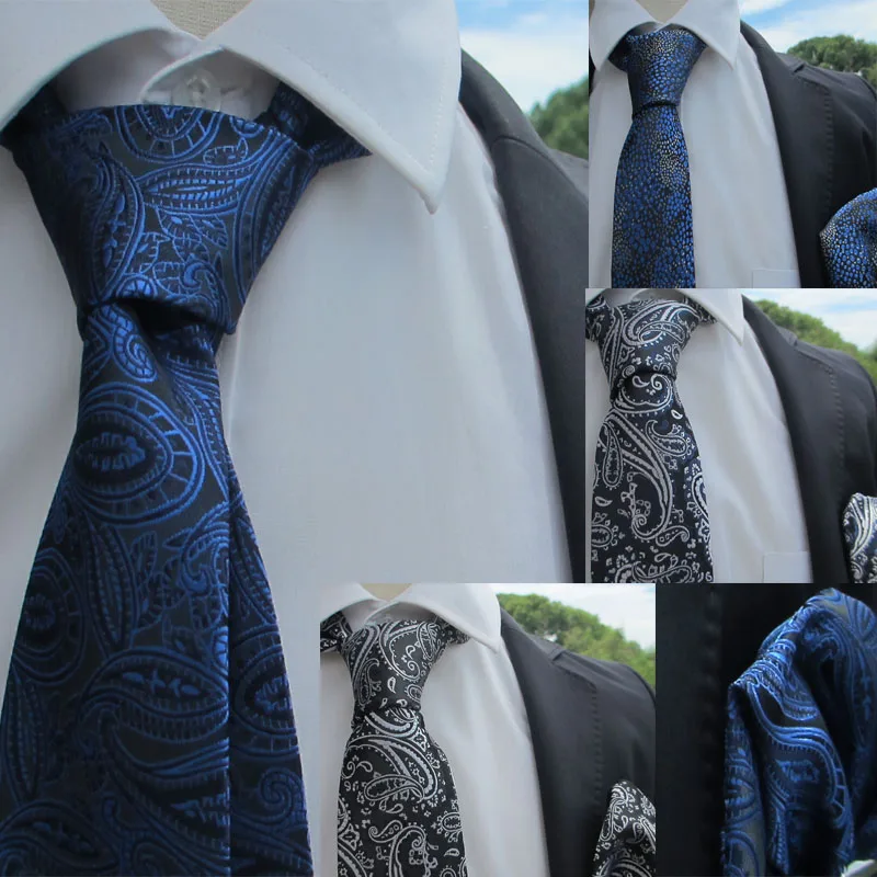 

Модные мужские классические галстуки с узором пейсли, носовые свадебные деловые галстуки, жаккардовые узкие галстуки, формальный костюм, рубашка, аксессуар Gravatas, подарок