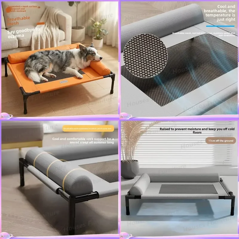 Summer Folding Cat Bed Breathable Moisture Resistant Pet Bed for Cats Dogs Small Animals Indoor Outdoor All Season Use
