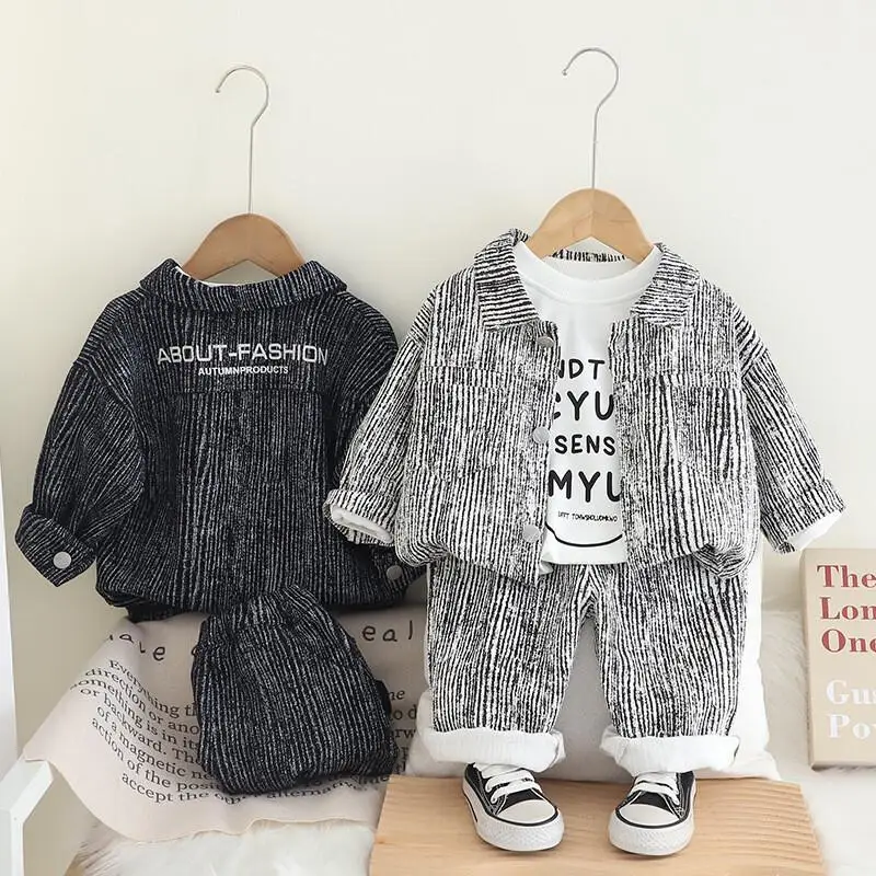 

Boys Baby Spring Outfit Set Denim For Children Ages 1 -3 Years Old Spring Autumn Season 2026 New Fashionable Three Piece Set