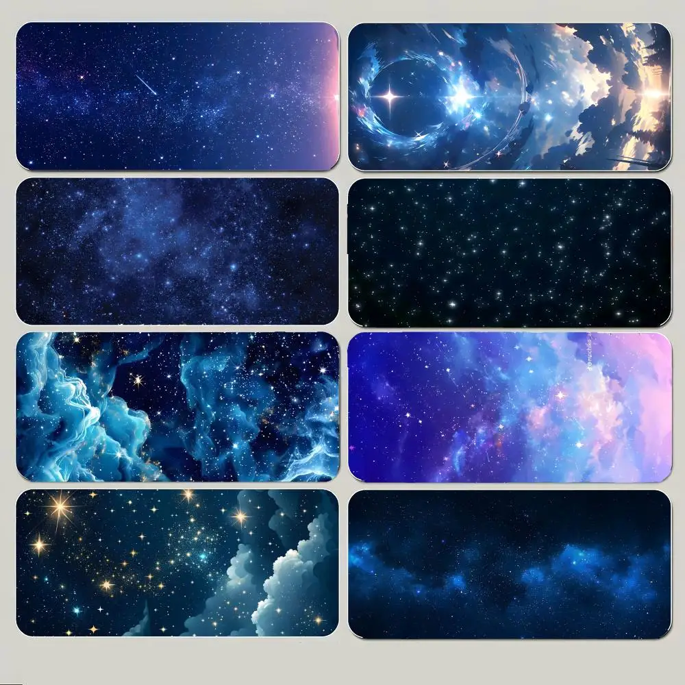 Starry Sky Dark Beautiful Art Mouse Pad Large Gaming Mousepad with Thick Stitched Edge Non-Slip Desk Mat