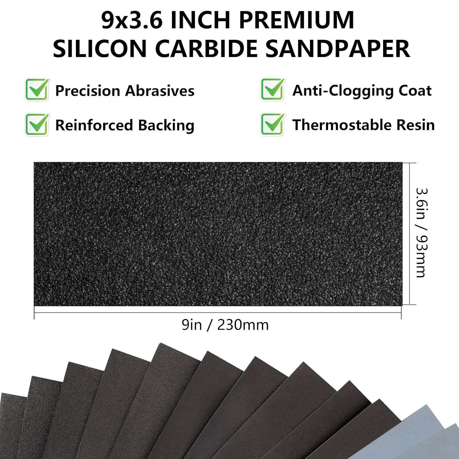 Wet Dry Sandpaper Assortment 21 Sheets 9x3.6 Inch, 120 to 2000 Grit for Wood Metal Automotive Sanding and Polishing - view 2