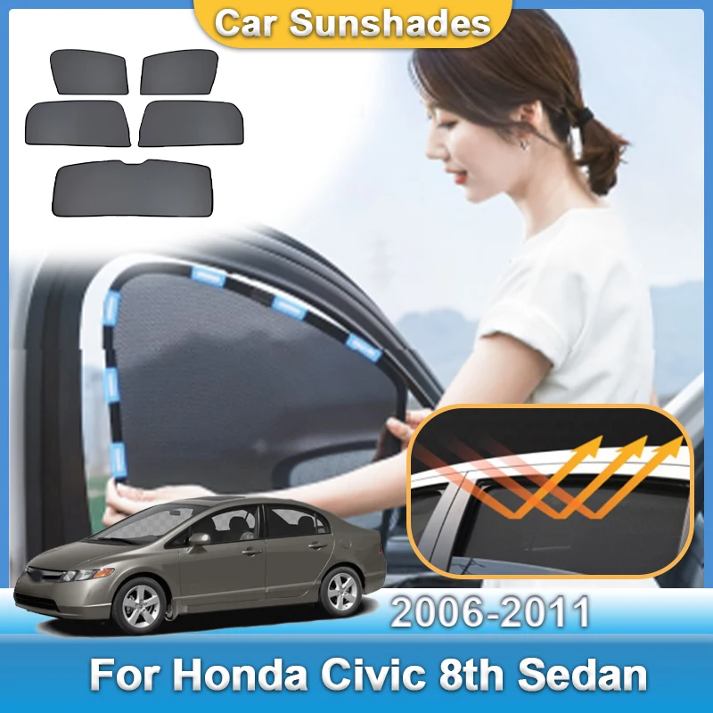 

Боковой автоматический солнцезащитный козырек для Honda Civic 8th Sedan 2006 ~ 2011 2007 2008 2009 2010, автомобильные сетчатые козырьки, крышка лобового стекла, инструменты для защиты от ультрафиолета