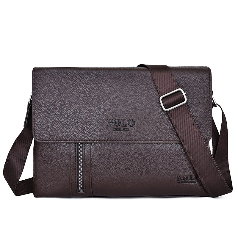 Bolsa de ombro de couro luxuosa para homens, bolsa crossbody de grande capacidade, bolsas de mensageiro masculinas de marca luxuosa