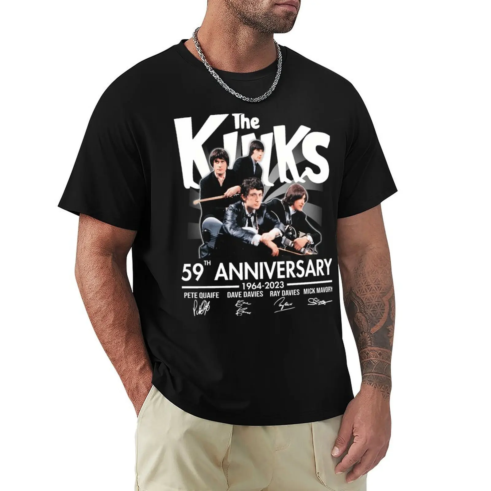 The kinks 59th anniversary 1964 2023 thank you for the memories black T-Shirt cotton t shirt pack T-Shirt