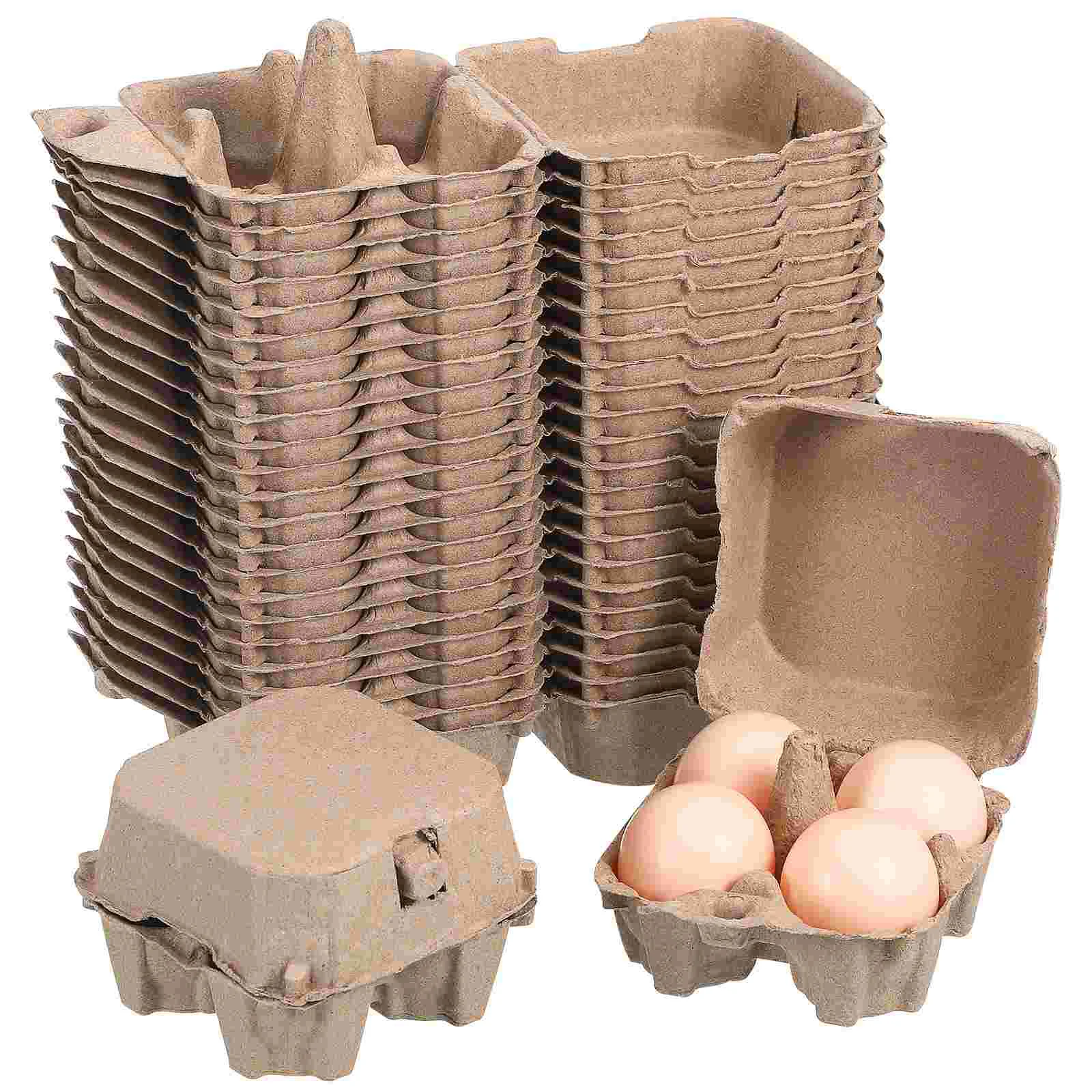 

25 Pcs Four Count Egg Carton Papertray Native Packaging Box Boxes Eggs Bulk Holder Blank Cartons Pulp