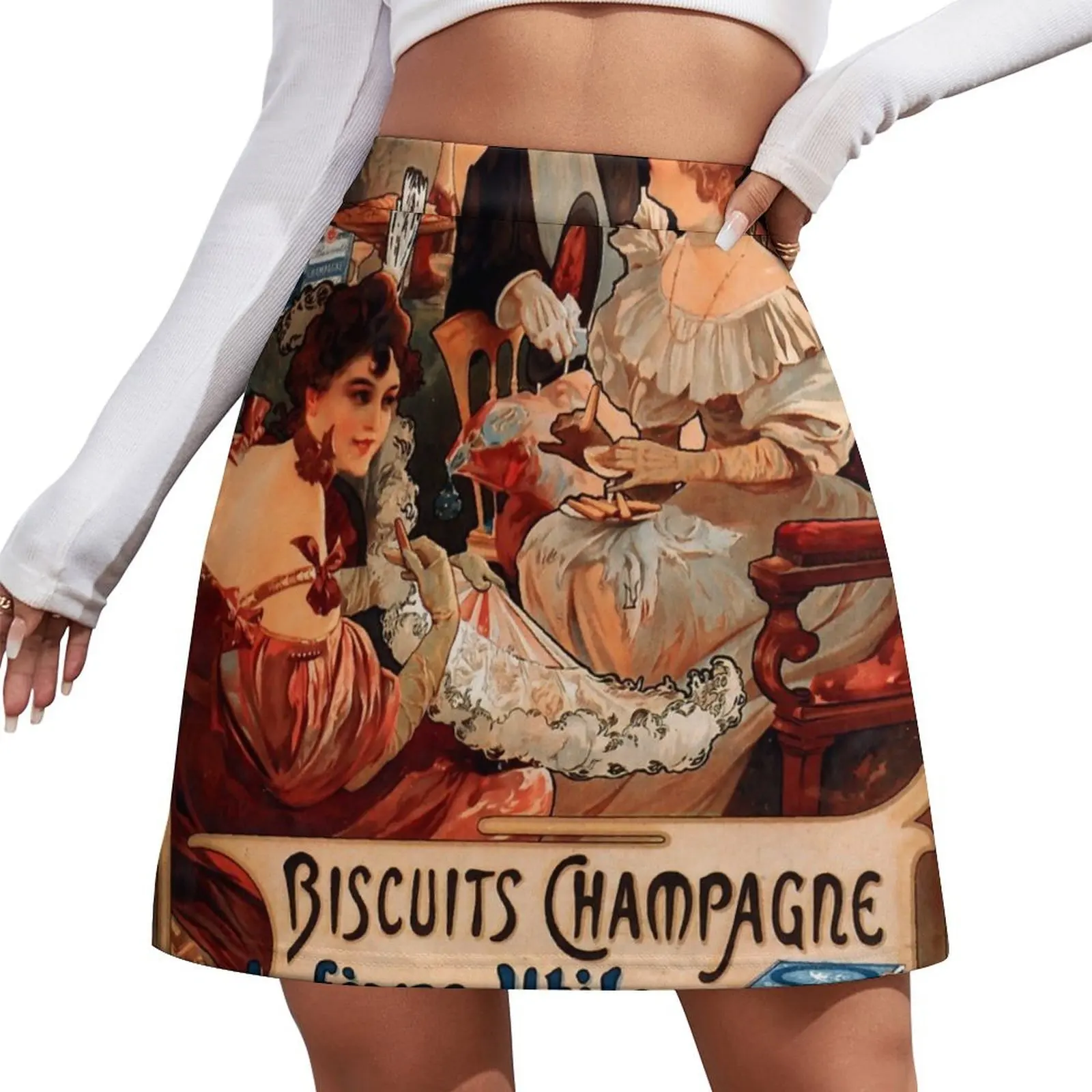 

Печенье Lefevre-Utile 2' по мотивам Альфонса Мухи (репродукция). Мини-юбка, женская одежда, школьная юбка, мини-юбка