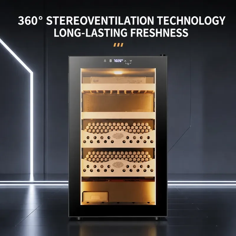 Eggplant 68C Cedar Wood Cigar Cabinet Electronic Small Temperature Control Moisture Household Tea Constant Temperature Wine