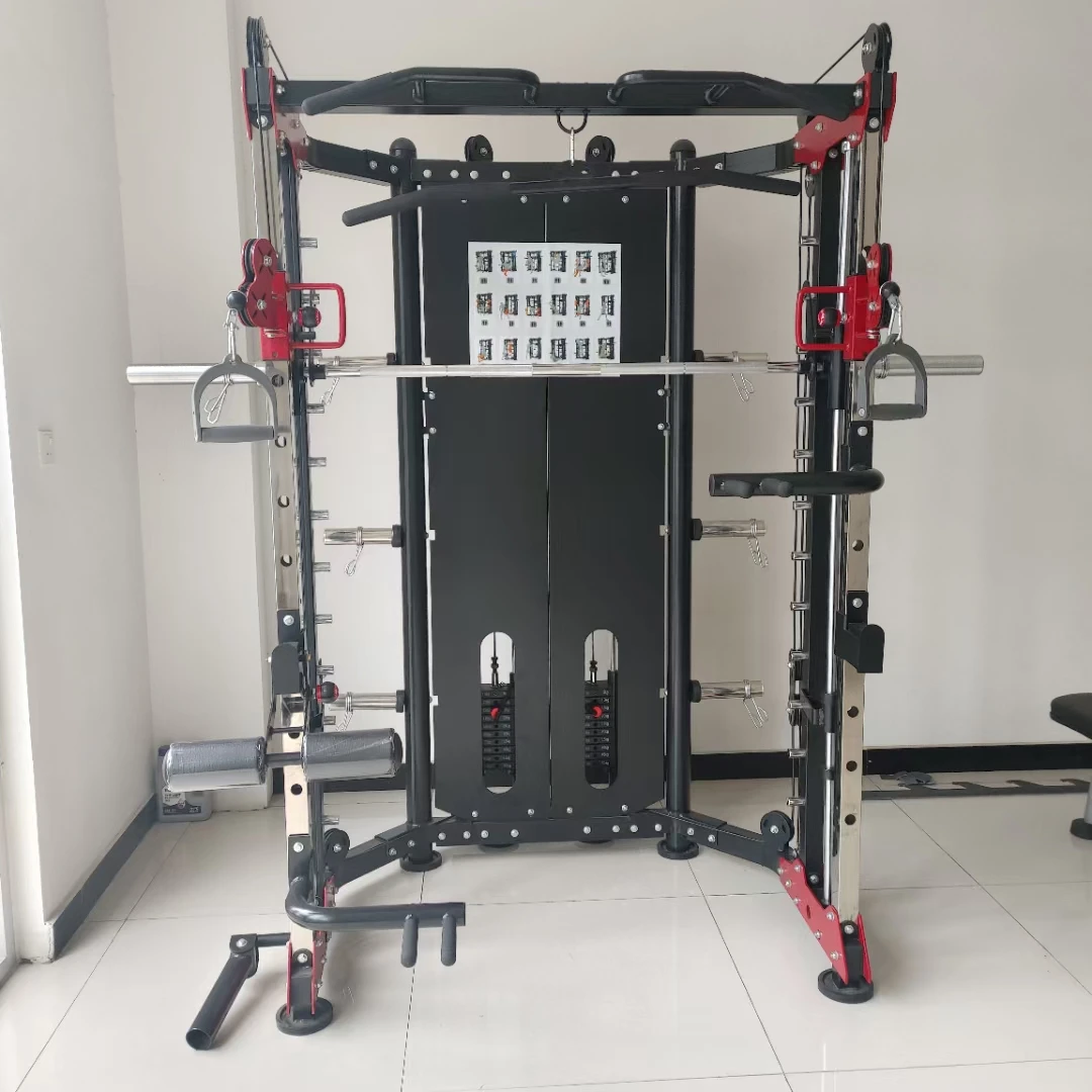 Commercial Use Multi-Functional Plate Loaded Gym Power Squat Rack Cage Smith Machine Strength Training Free Weight Trainer