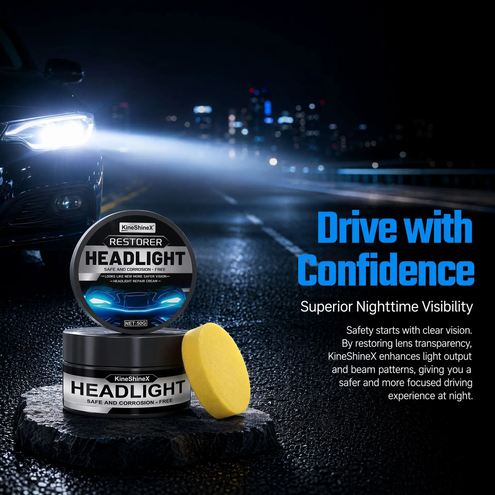 Car Headlight Restoration Polishing Kit Scratch Remover Oxidation Cleaning Repair Paste for Car Headlights Restoring Bright