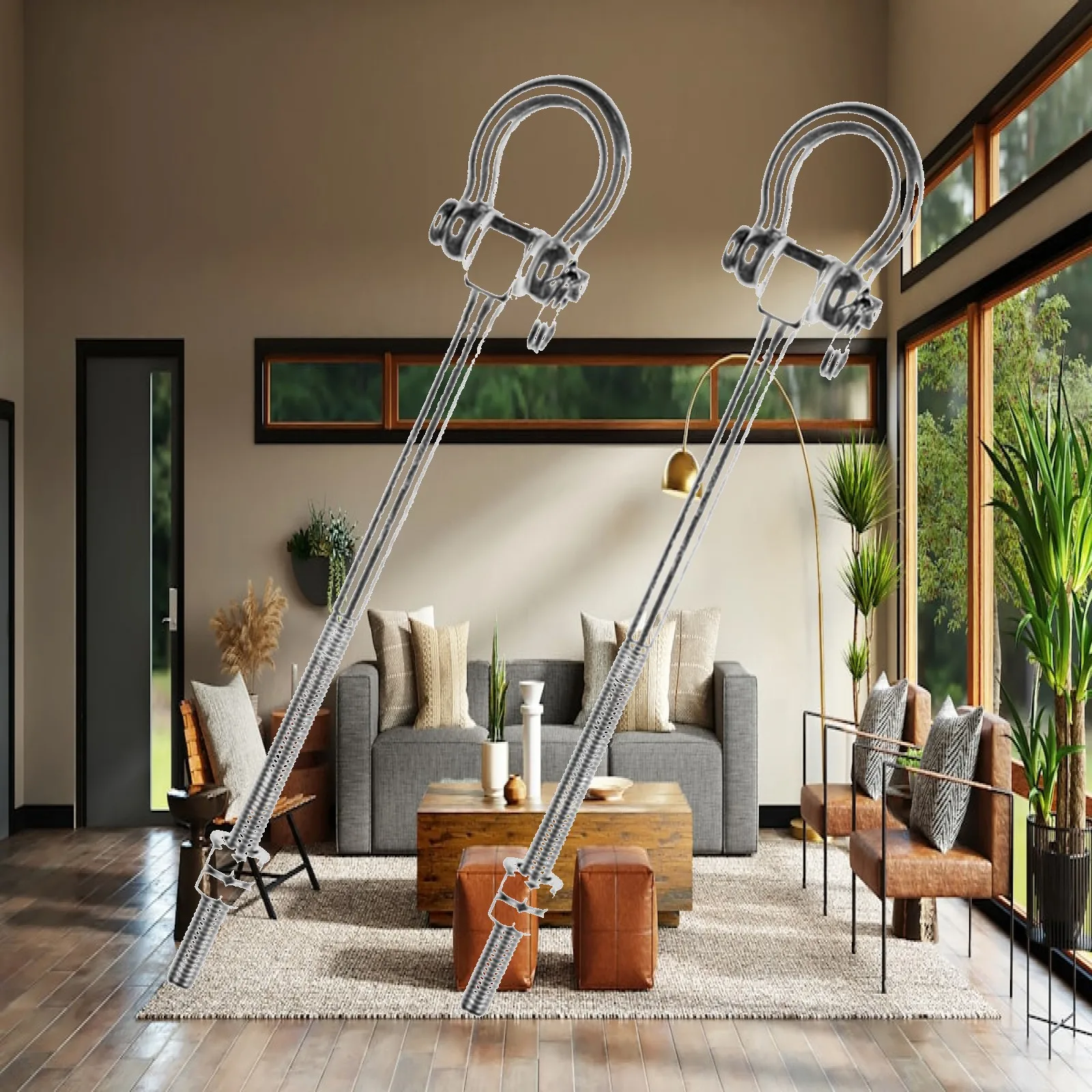 2Pcs Heavy Duty Hangers Rustproof Sets Hook Hanger for Porch