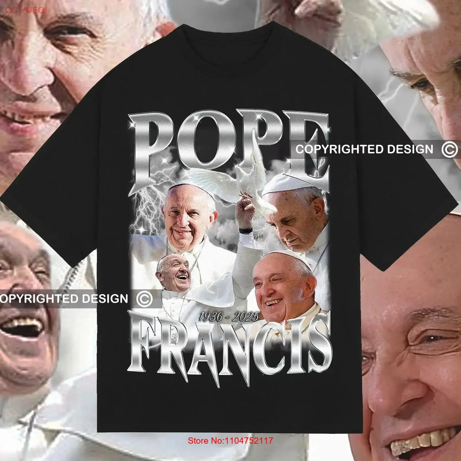 Pope Francis limited Vintage unisex t shirt Rip Bergoglio limitex bootleg 90s vintage Washed Comfortable Stretched streetwear