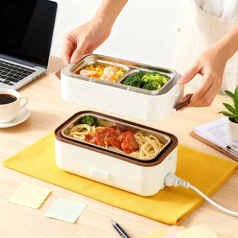

Электрический ланч-бокс из нержавеющей стали, проводная система отопления, компактный дизайн, банка для еды, регулируемая температура, офис