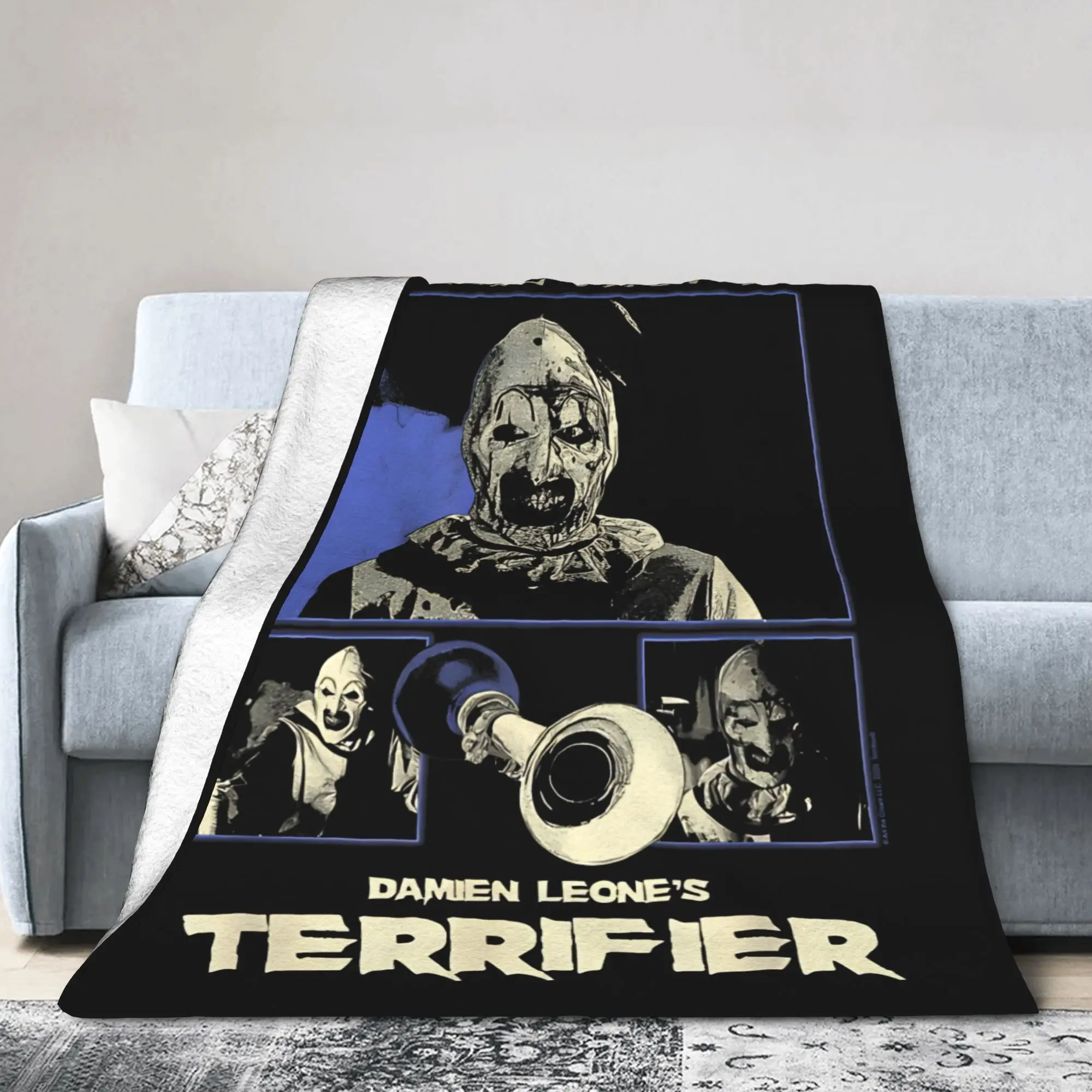 Terrifier Art The Clown Blankets Fleece Spring/Autumn  Portable Warm Throw Blankets for Sofa Office Bedspread
