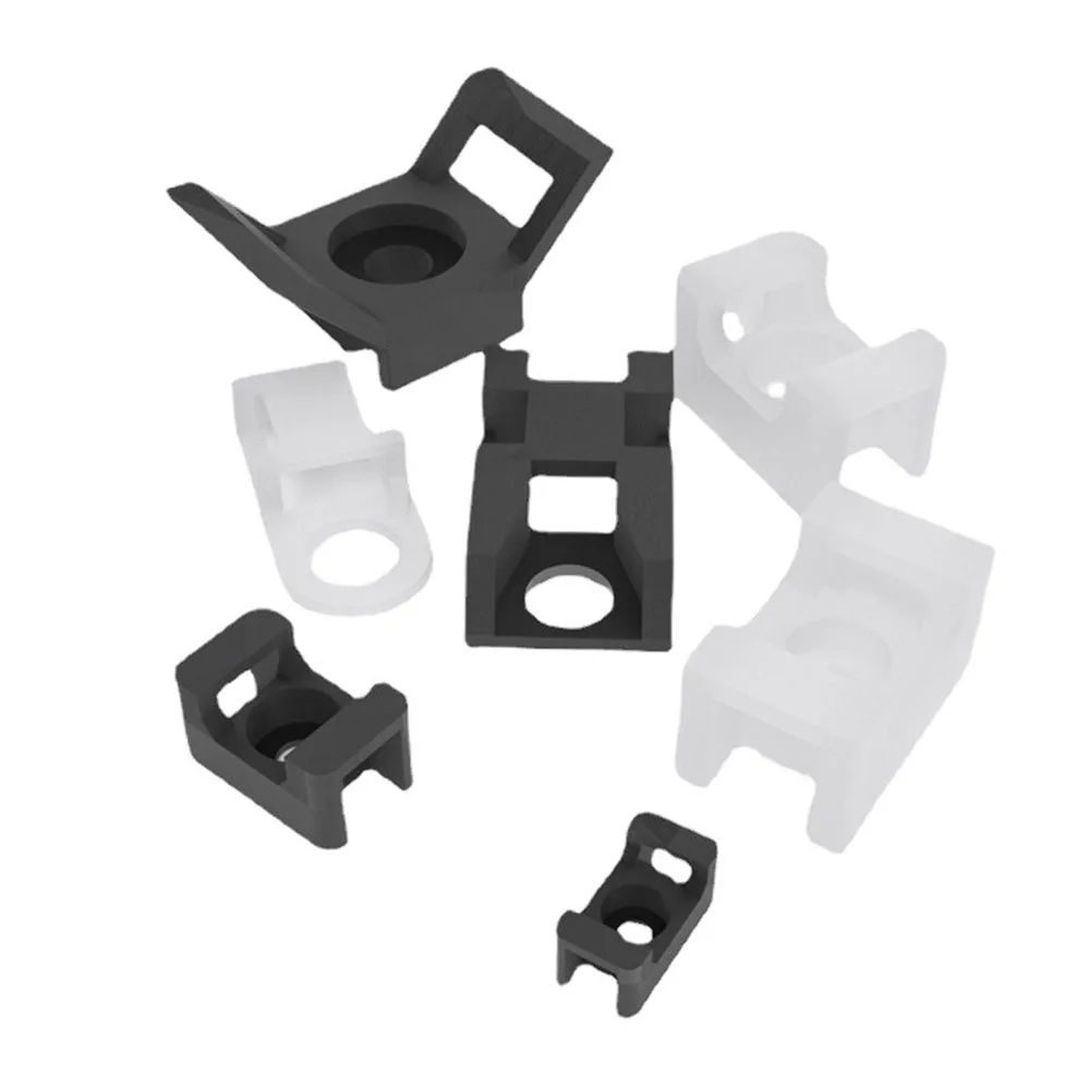 Saddle Cable ties base mount holder Wire Fixing Clamp Screw Holes mounter  HC-1 HC-2 Cable and Wire management cable organizer