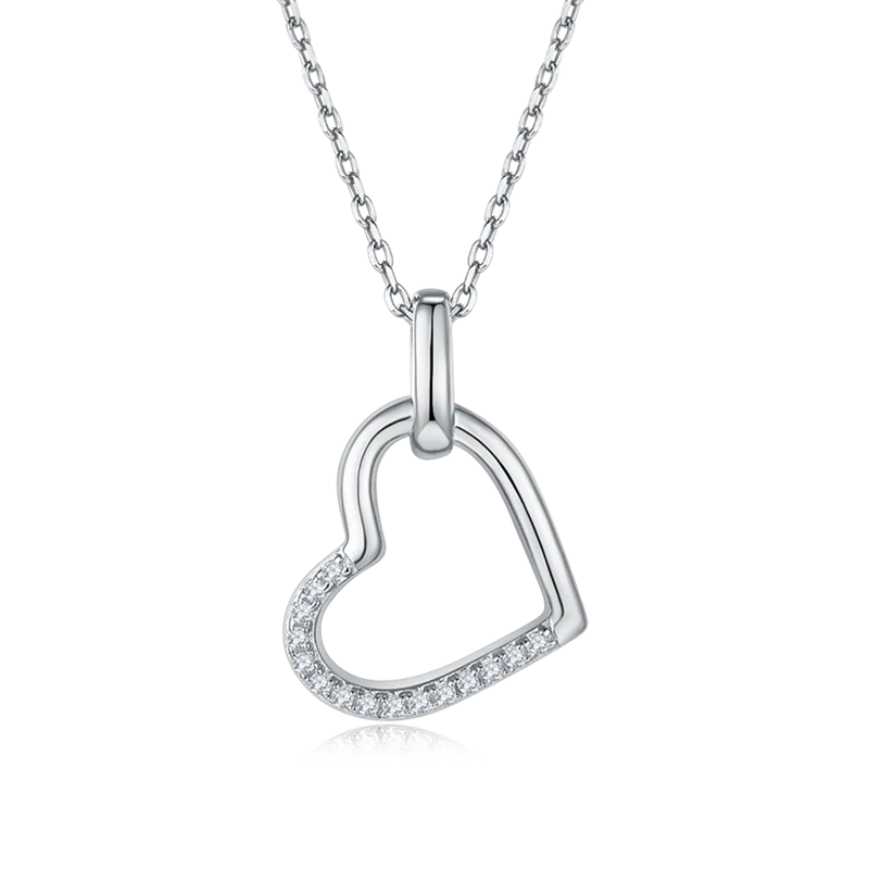 

S925 Sterling Silver Moissanite Gemstone Pendants Necklaces Love Heart D Color Diamond Jewelry for Women Wedding Gift
