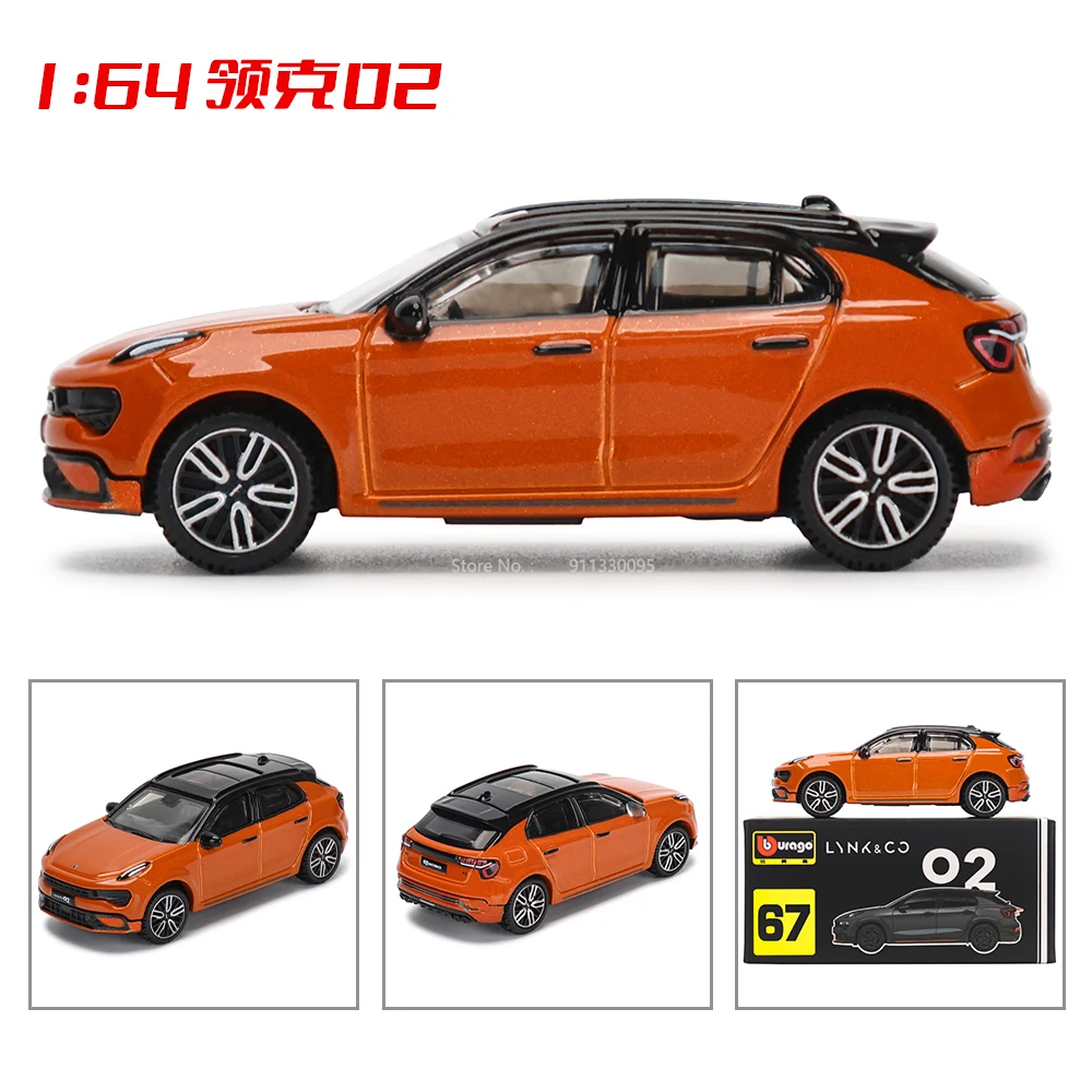 Bburago 1:64 LYNK model simulation of collar alloy Micro high precision model Car Model Collection Kids Xmas Gift Toys for Boy