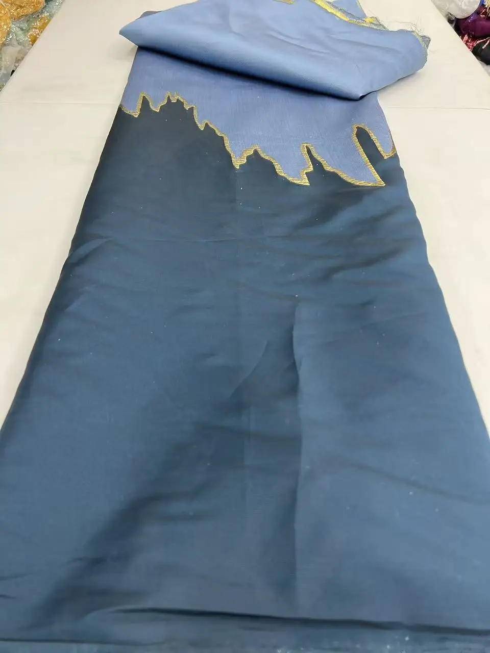 Tessuto di pizzo jacquard africano di lusso 2025 Nuovo tessuto di pizzo broccato nigeriano per abiti da donna da ballo di sera da sposa