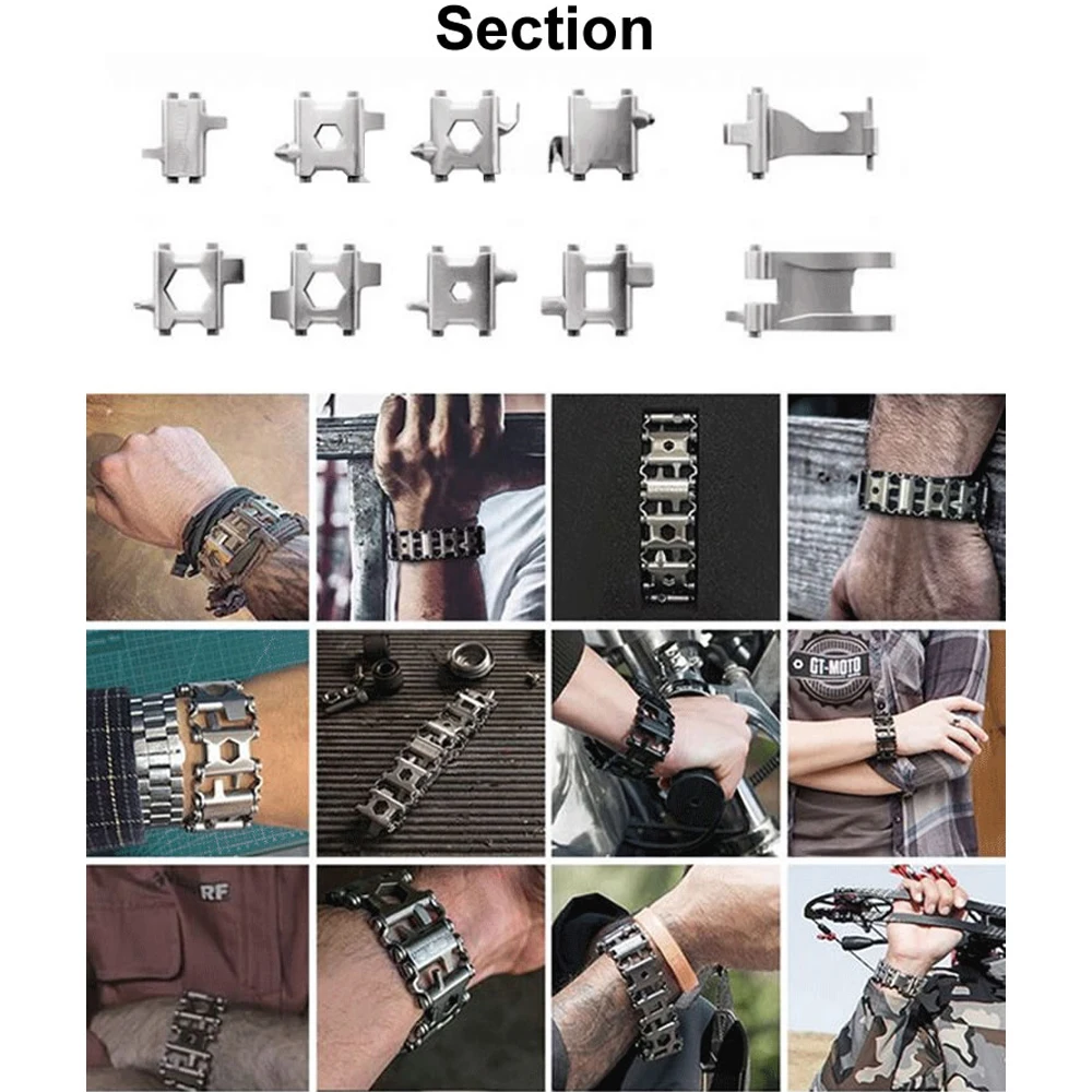 22 มม.สําหรับ Samsung Galaxy Watch 3 45 มม./เกียร์ S3 Wild Survival สร้อยข้อมือ 29 ใน 1 สายรัดข้อมือ fHuawei Watch GT5/4 3 46 มม.บ้าน