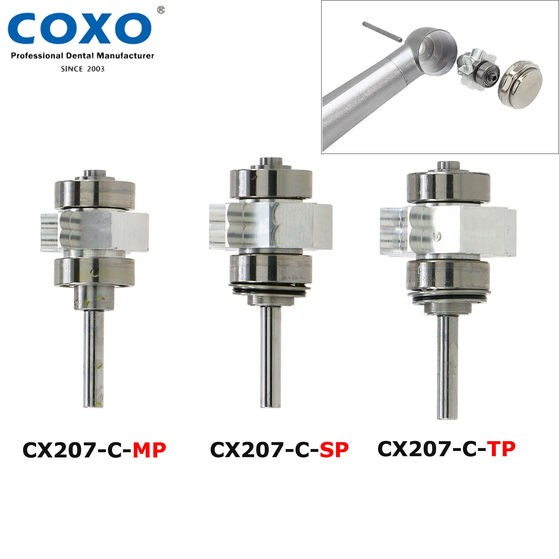 Original COXO Dental Turbine  Air Rotor Cartridge For CX207-G High Speed Handpiece Dentistry Handpiece Rotor Replacement Parts