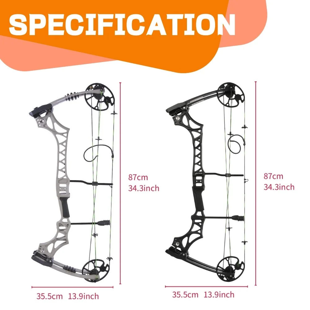 30-70lbs Compound Bow Set M129 80% Let-off 320fps Fiberglass Limbs RH All-in-one Archery Gear Set for Outdoor Shooting
