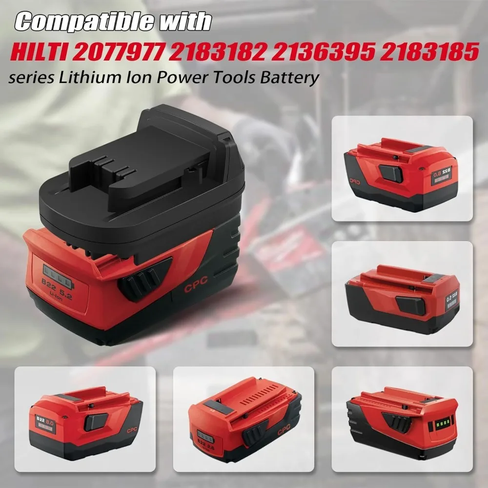 Imagem -03 - Adaptador para Hilti 22v B22 Li-ion para Converter Bateria para Milwaukee 18v Li-ion Battery Power Drill Driver sem Fio Ferramentas Elétricas