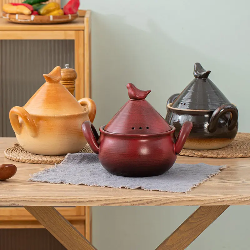 

Casserole Pot Non-Stick Chinese Style Gas Stove Compatible High Temperature Ceramic Cover Soup Rice Cooker Stew Pot