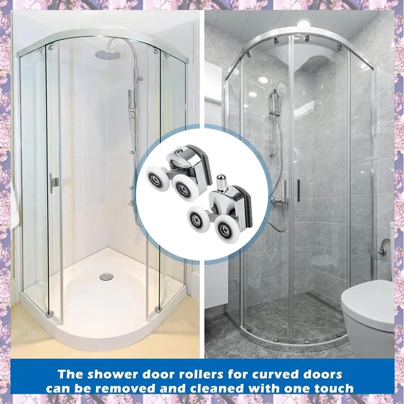 

Розничная продажа, 8 шт., изогнутые ролики для душевой двери, ролики для стеклянной двери для душа, сменные колеса для душевой двери для изогнутой ванной комнаты