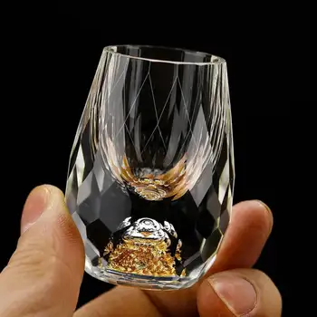 Luxury Crystal Vodka Sake Shochu Bar Liqueur Gold Foil Shot Glass Tea Cup Gift Hard…