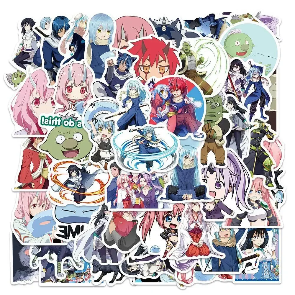 50pcs When I was reincarnated .it was slime Rimuru Tempest benimaru Anime Cartoon suitcase hand account sticker stickers