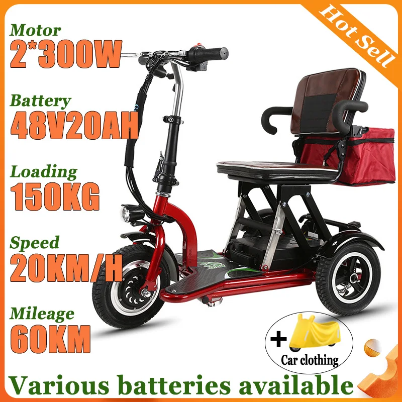 

Adult Mobility Scooter Elderly Fold Leisure Electric Scooter Mini Portable Disabled Removable Lithium Battery Electric Tricycle