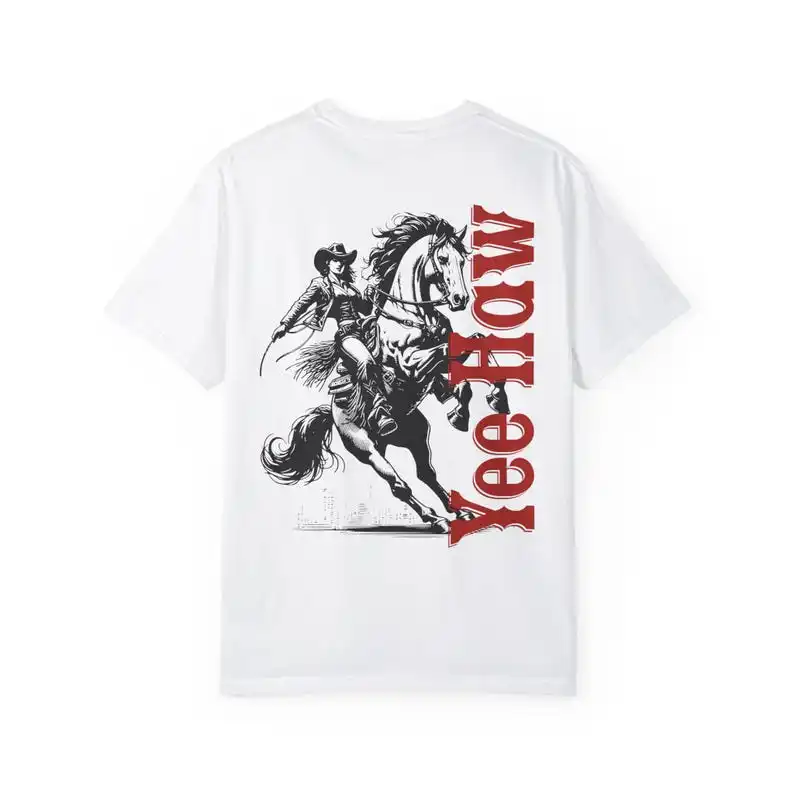 Yee Haw Cowgirl Shirt, Aesthetic Western Cowgirlshirt, Trendy Rodeo Girl Tshirt, | Country Tee, Cowboy Back Print T-Shirt