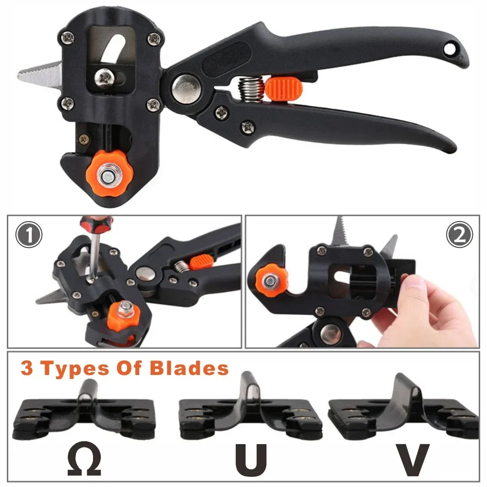 Professional Grafting Pruning Shears Kit with 2 Blades-Gardening Tools for Fruit Trees, Scissors & Knife Set