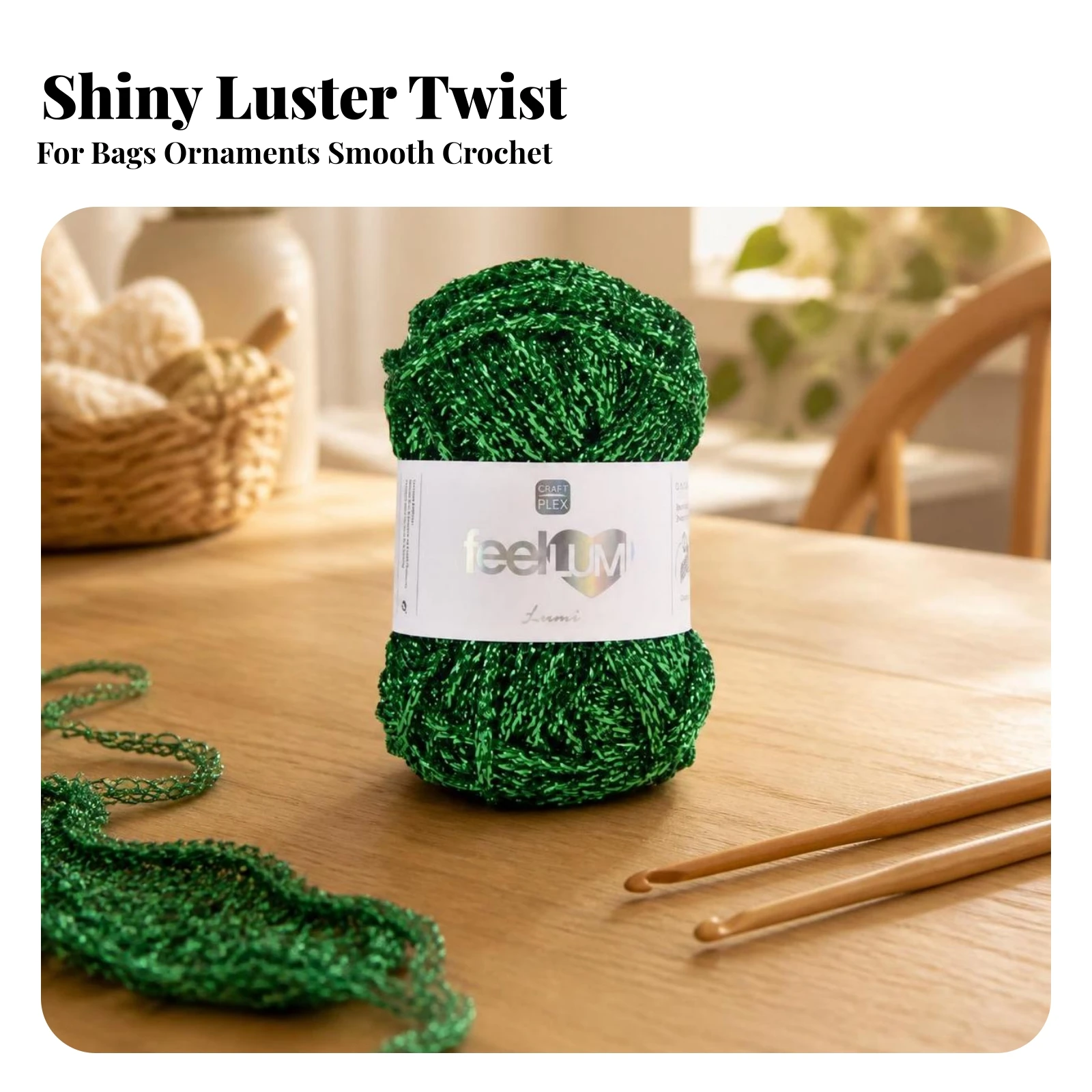 2 Pieces Shiny Filament Yarn Soft Twisted Craft Rope Twisted Macrame Yarn Easy to Work with Cord Tangle-Resistant