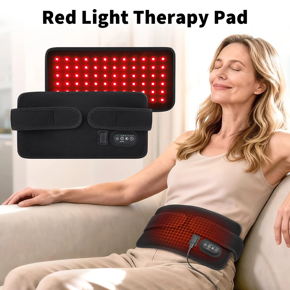 

72 Triple-Core LEDs Red Light Pad 660/850nm Dual Wave 4 Light Modes 3 Timer for Waist Shoulder Knee Body for Ladies