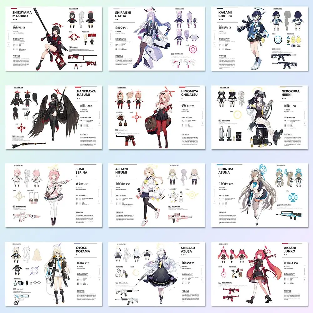 48Pcs Game Anime Stickers Cartoon Decal Blue Archive Takanashi Hoshino Laptop Phone Bike Car Waterproof stickers Gift