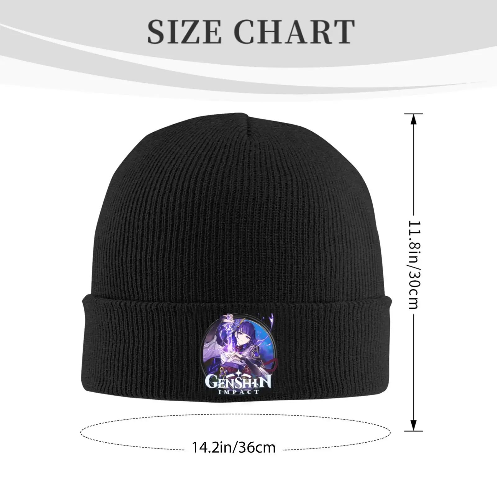 Genshin Impact Raiden Shogun Unisex Knitted Hat Outdoor Warm Men Solid Color Crimping Skullies Beanie Cap Hip Hop  Winter Caps