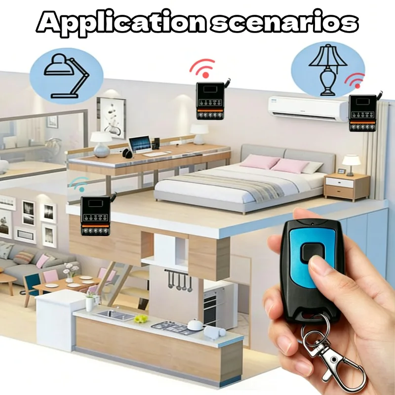 Home Smart RF Wireless Remote Control Switch 433MHz DC 12V 30A Relay for Light Lamp Water Pump Garage Door Access System