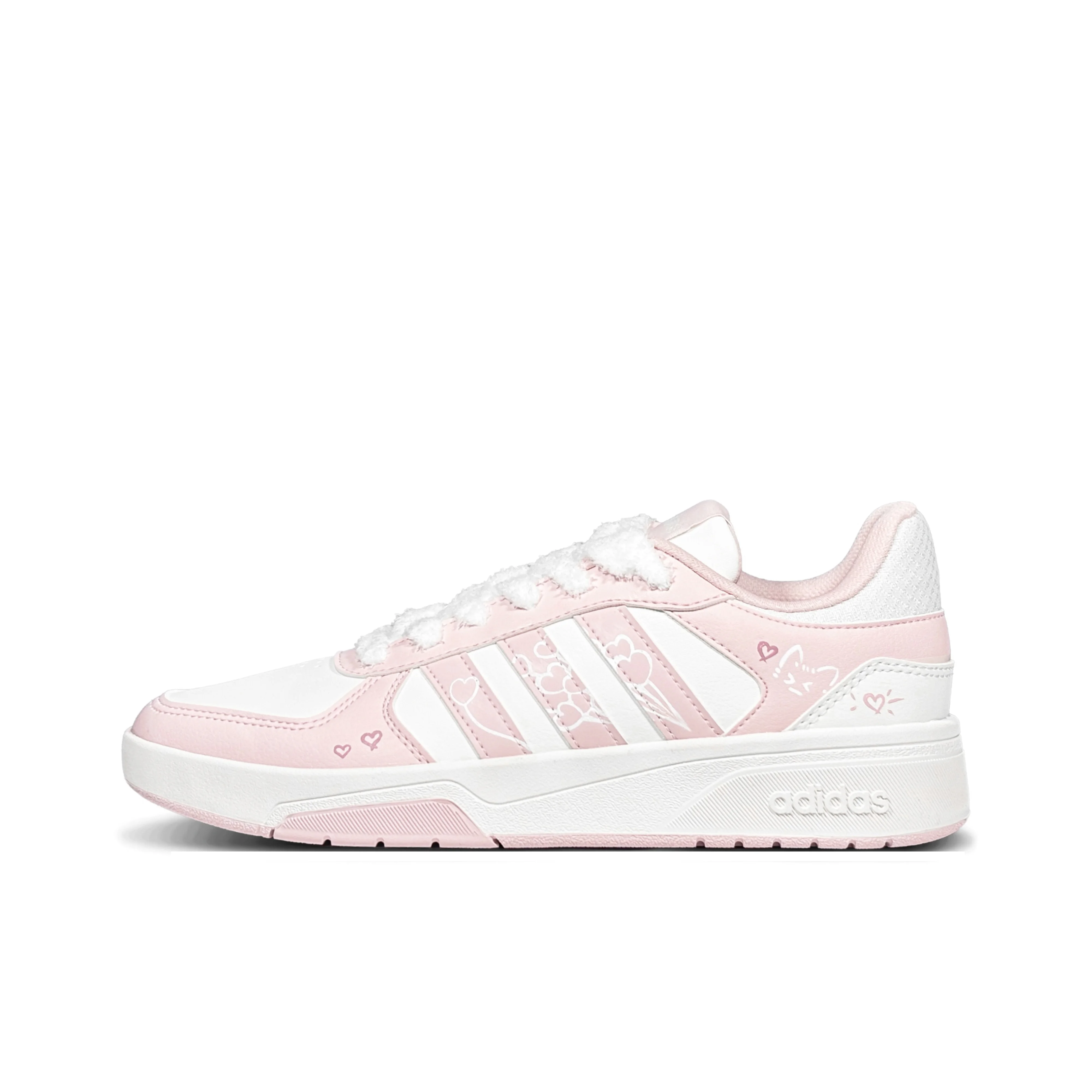 adidas-courtbeat-pink-cat-balloons-low-top-skateboard-shoes-unisex-pink-white