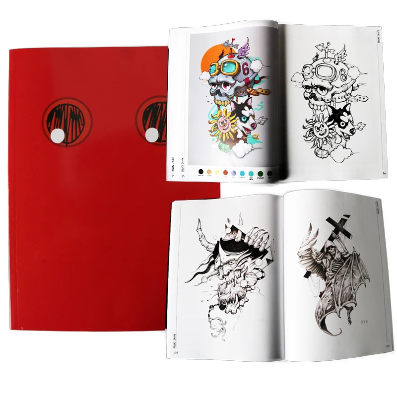 

Tattoo Book Album Eight Knowledge Cartoon Pop Ghost Pattern Figure Monkey Skull Animal God Dragon Tattoo Linear Print Manuscript