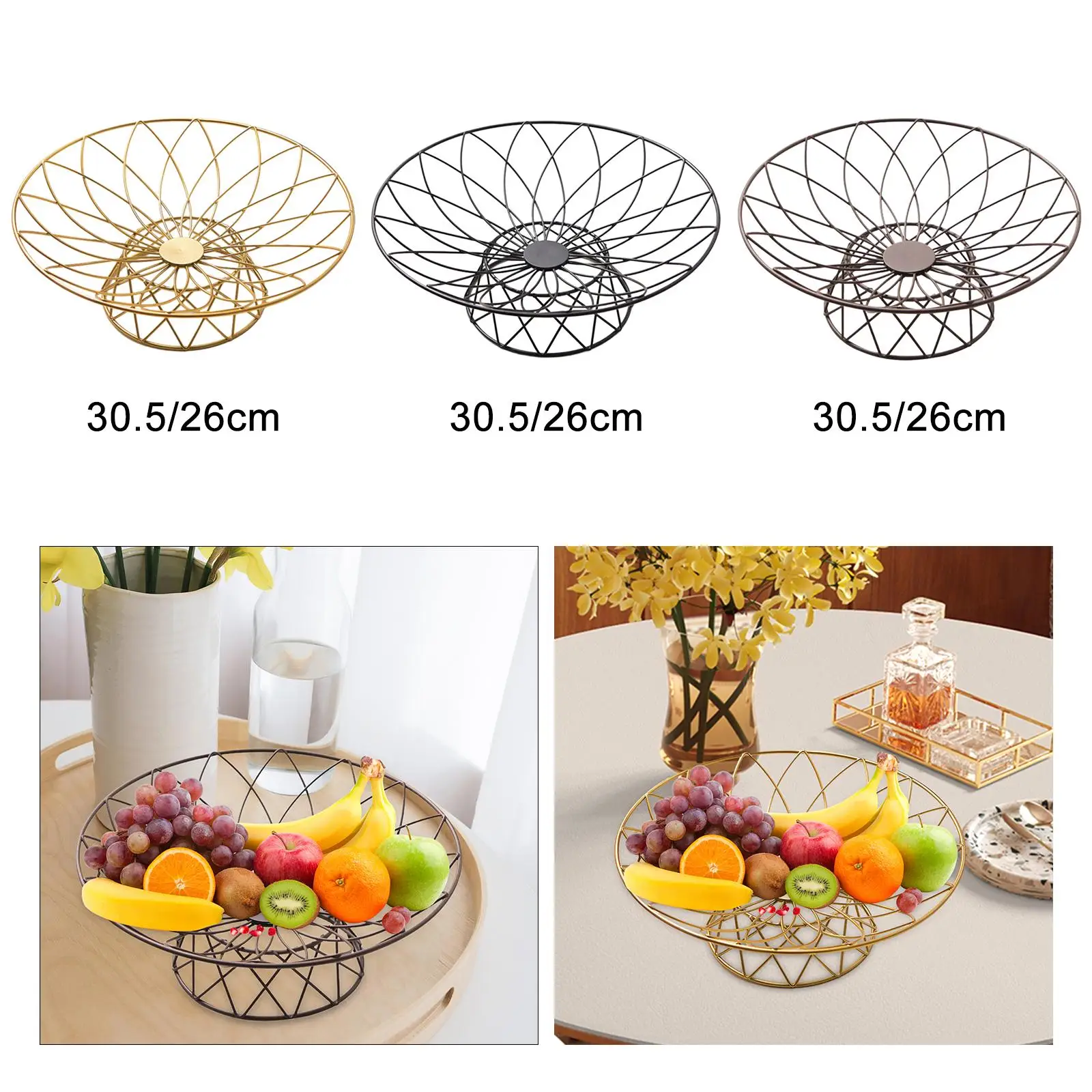 Cesta de frutas para ahorro de espacio, organizador de artículos diversos de escritorio, contenedor de aperitivos, tazón de frutas para Hotel, granja, sala de estar, cocina, pan