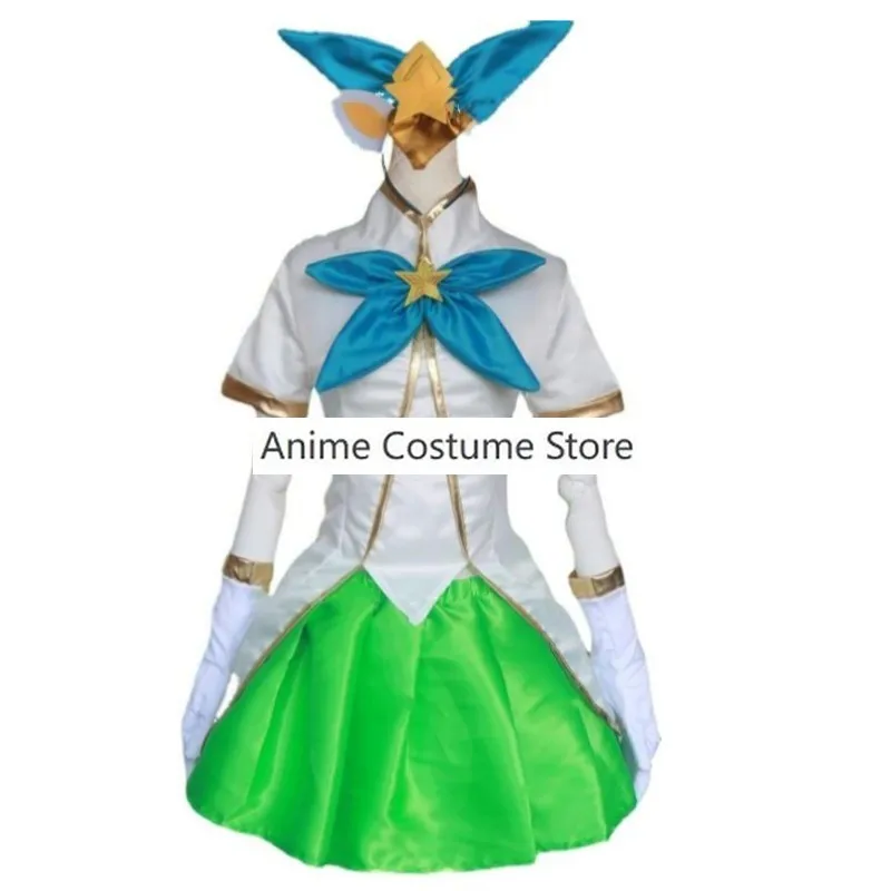 Game LOL Star Guardian Lulu The Fae Sorceress Cosplay Costume Wig Anime Magic Girl Top Skirt Sexy Woman Outfit Hallowen Suit