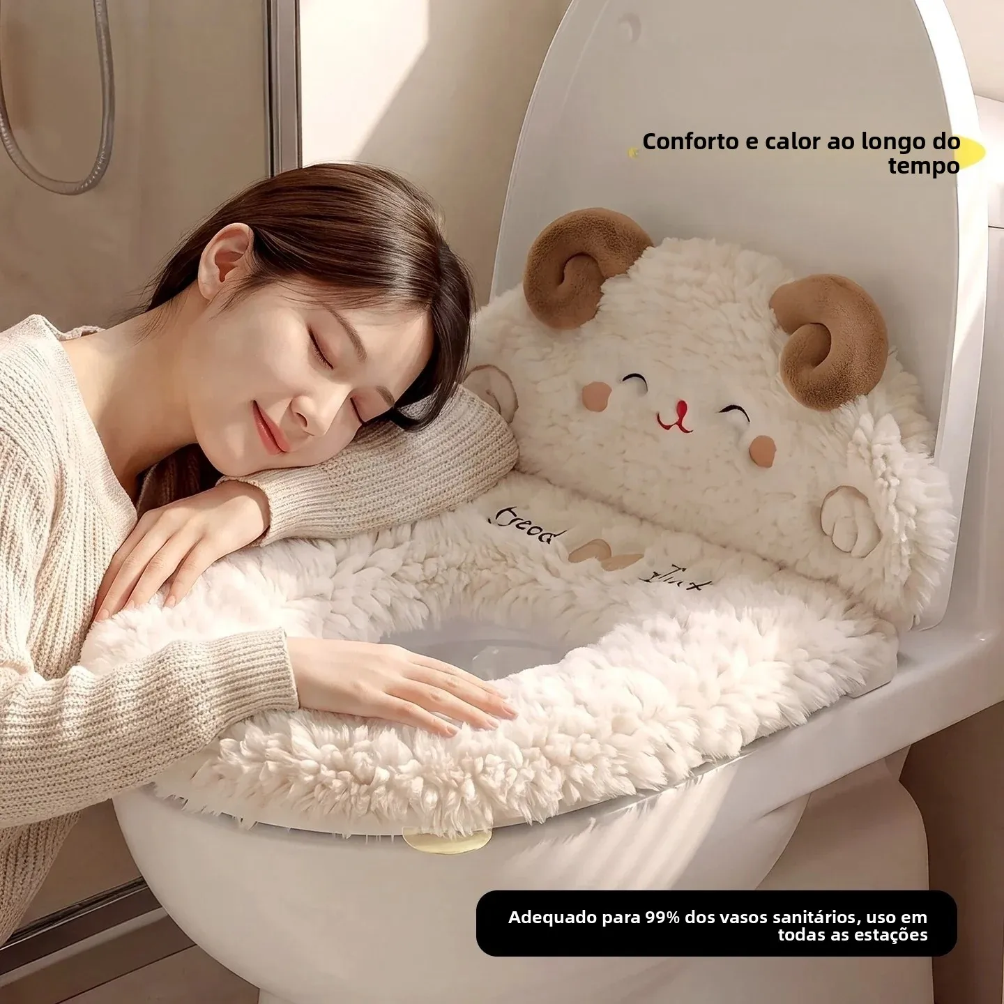 2026年新型トイレシートクッション冬用厚手プラッシュ暖かいオールシーズン対応ユニバーサルトイレシートカバーファスナー式浴室用品