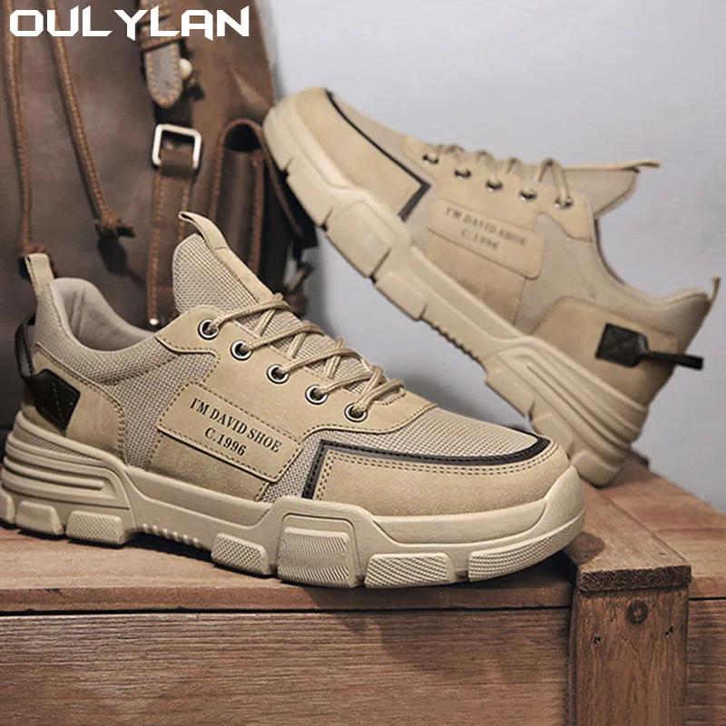 Oulylan Fashion Quality Comfortable Male Casual Shoes Board Shoes Breathable Men\'s Casual Sneakers on-Slip LaceUp Men Shoes