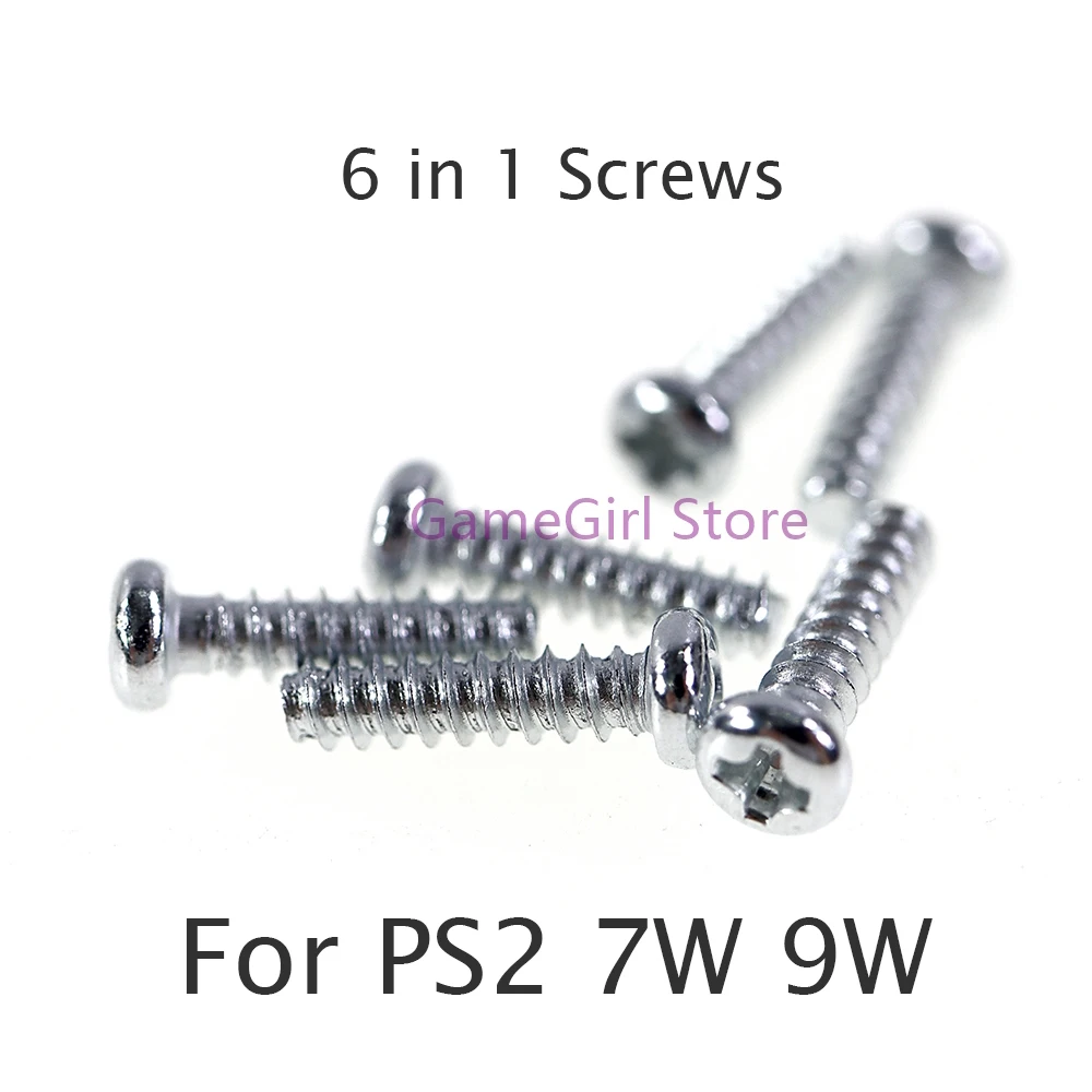 200sets 6 in 1 Host Shell Case Screws for PlayStation2 PS2 7W 9W 70000 90000 Game Console Replacement