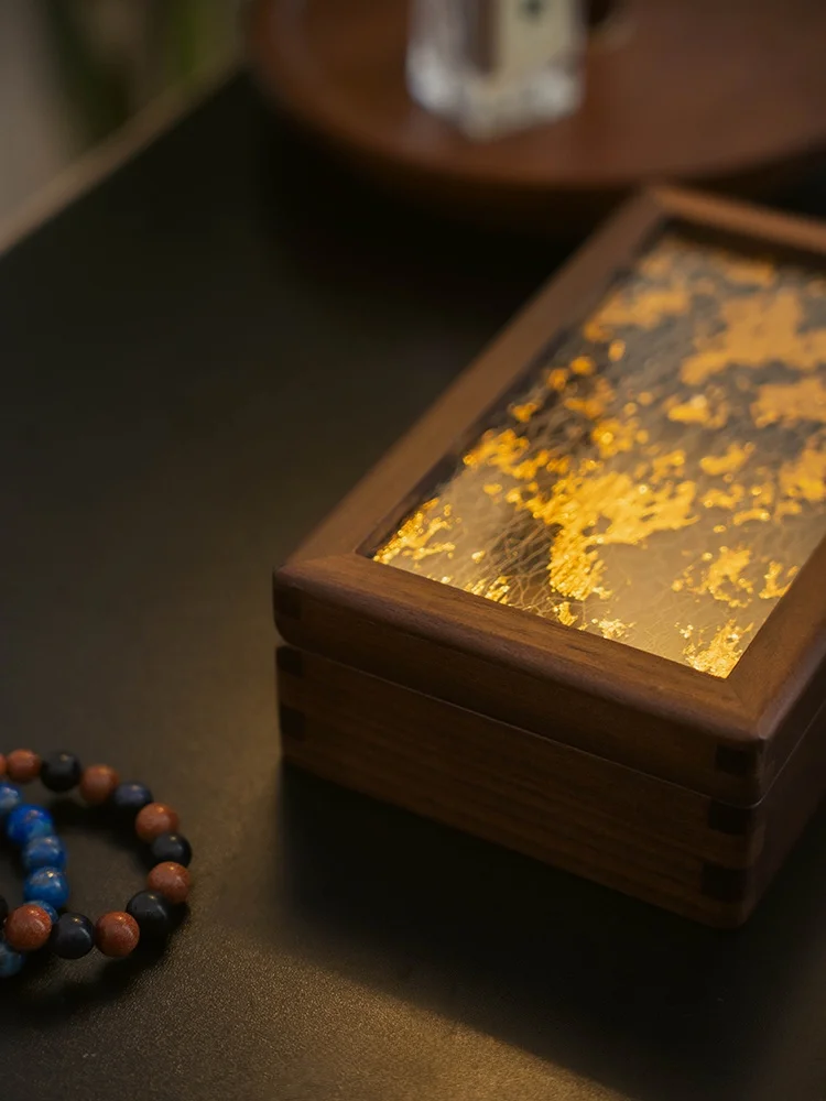 

Изысканная шкатулка для украшений из черного орехового дерева, для золотых браслетов, точная деревянная подарочная коробка, роскошная винтажная, ручной работы